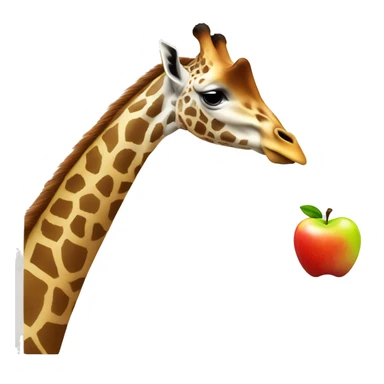 Giraffe eating an apple  sticker