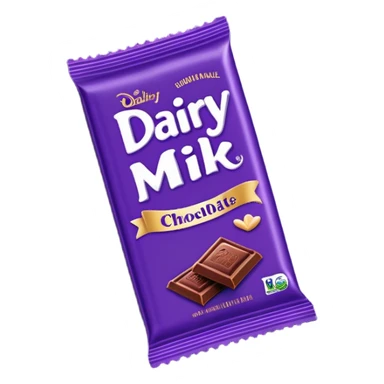 dairy milk chocolate bar, packaging, partially unwrapped sticker