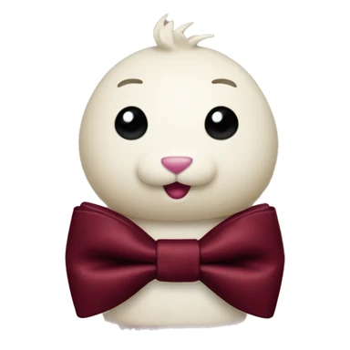 Burgundy bow tie on crème stuffed bunny sticker