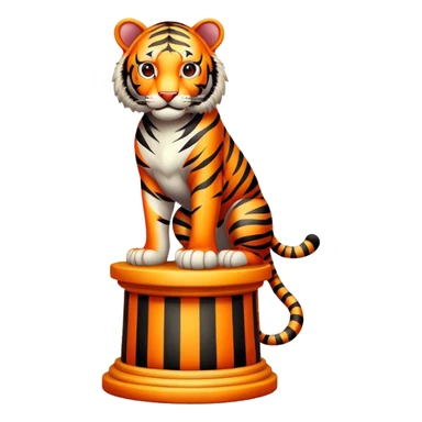 Vintage circus tiger on pedestal sticker