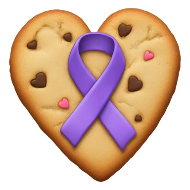 Suicide awareness ribbon, heart cookie sticker