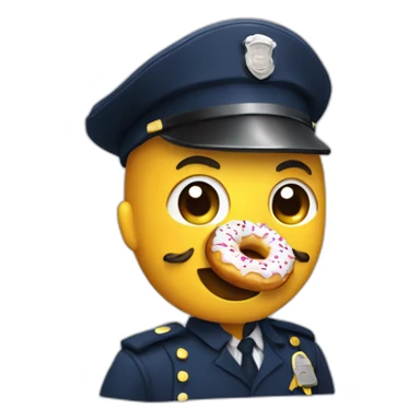 Policier qui mange un donut sticker