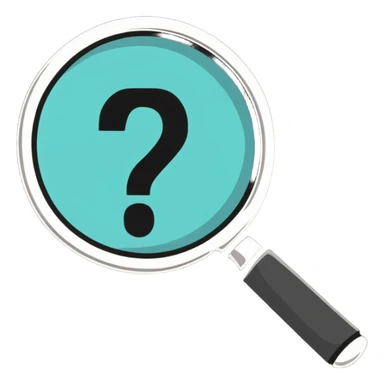 detective magnifying glass over a question mark sticker