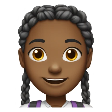 black girl with braids and braces  sticker