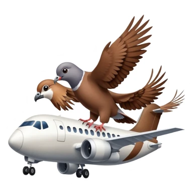 Pigeon and sparrow is riding in the plane B787 sticker