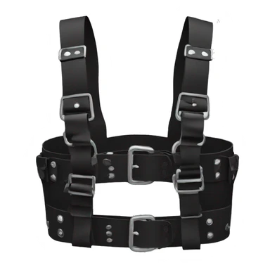 Black punk fashion chest harness sticker