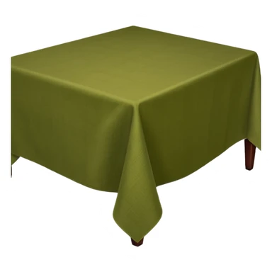 An olive green, long, tiled tablecloth. sticker