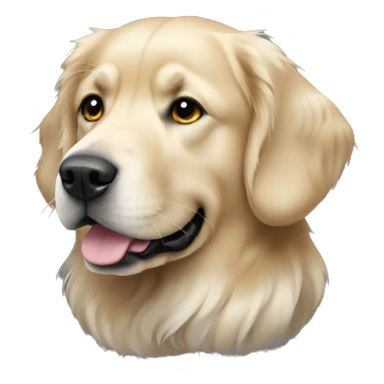 Black golden retriver with a bit of white on chest sticker