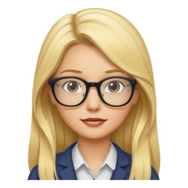 mulher loira cabelo longos com oculos sticker