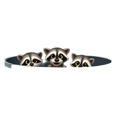 Baby raccoons in a garbage can sticker