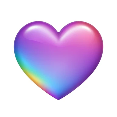 purple heart with a gradient rainbow sticker