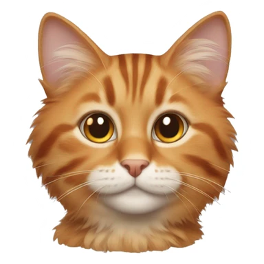fluffy orange and brown tabby cat  sticker