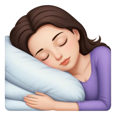 Brunette girl sleeping white sticker