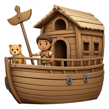 Noah with animals boarding a large wooden ark sticker