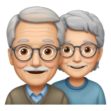 grandparents with glasses and gray hair, grizzle sticker