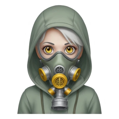Zombie in gas masks woman hoodie sticker