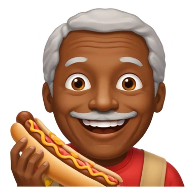hotdog eating black old man sticker