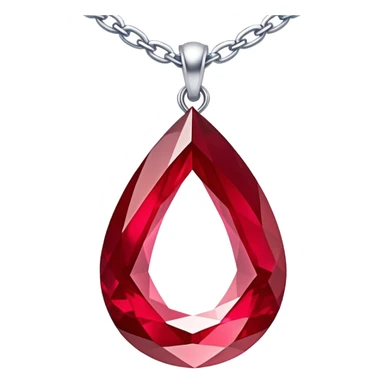 silver chain suspending ruby teardrop, dynamic vortex of light and energy inside, symbolizing awakening sticker