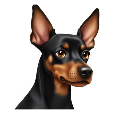 black brindle tan pinscher big ears sticker