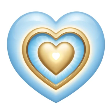 small shining heart surrounded by gentle radiant light, soft gold white and light blue hues, minimal and reverent, symbolizing spiritual forgiveness and cleansing grace, conveying purity inner peace and divine mercy sticker
