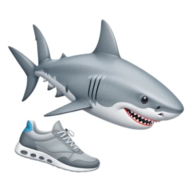 Un requin qui avec des baskets  sticker