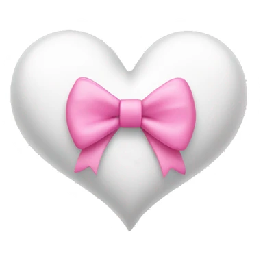 White heart with a pink bow sticker
