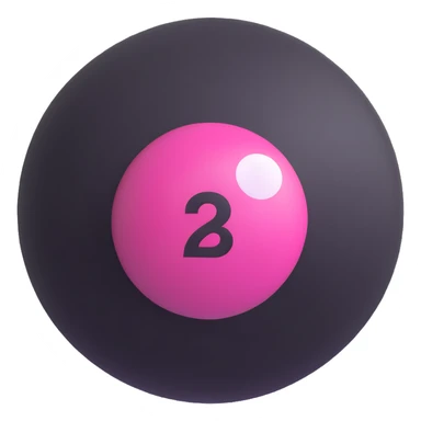 pink billiard ball with the number 23 inside a white circle sticker