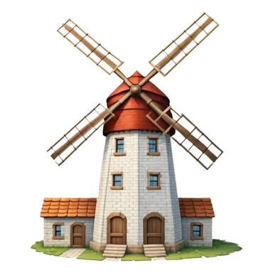 A big vintage Windmill with white bricks  sticker