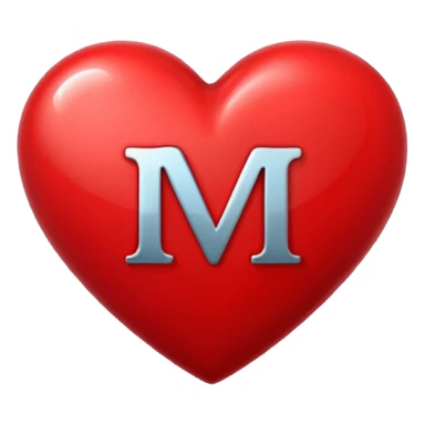 Romantic red heart with letter M sticker