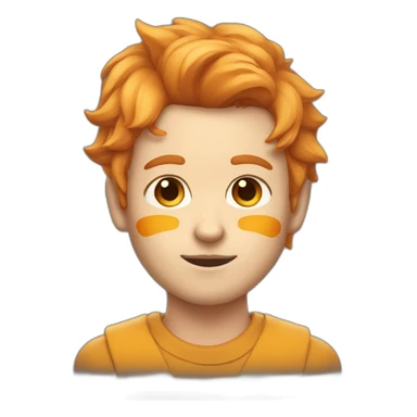 guy with fox ears two triangle markings on the cheeks eyes yellow and ginger hair sticker