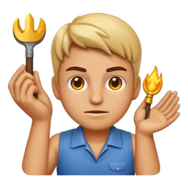 An emoji representing the ironman challenge for an mmorpg player who crafts everything themselves the hard way, and does not buy or sell items in-game. sticker