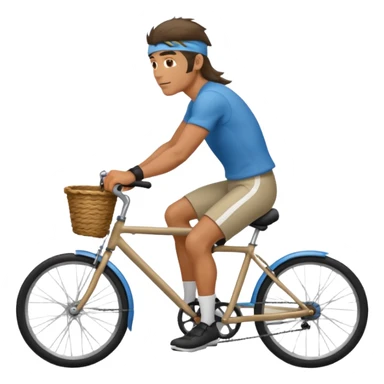 Guy with a mullet on a bicycle sticker