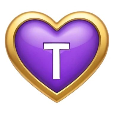 The golden Letter “t” inside a Purple Heart sticker