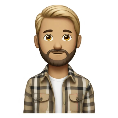 guy with beard and Burberry shirt  sticker