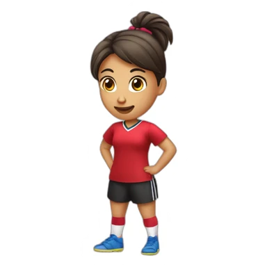 Une jeune fille habiller en rouge qui fait du handball sticker