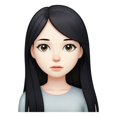 Chica pelinegra con el pelo liso y largo parada quieta sticker