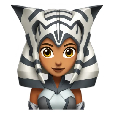 Sexy Ahsoka Tano (portrait, front facing, Apple iOS 17 style) small horns sticker