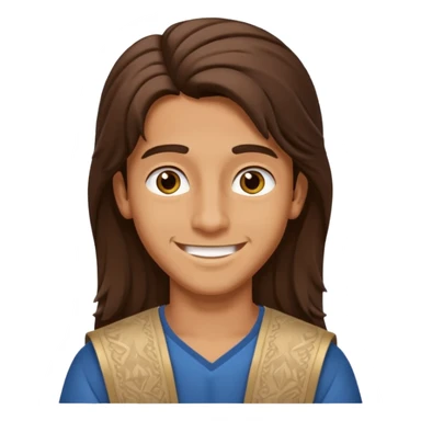 Boy arab long brown hair sticker