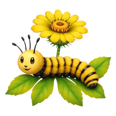 
caterpillar on flower sticker