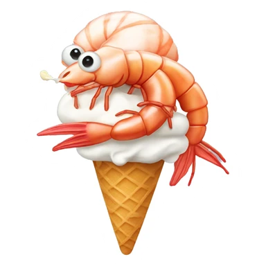 shrimp eating an icecream sticker