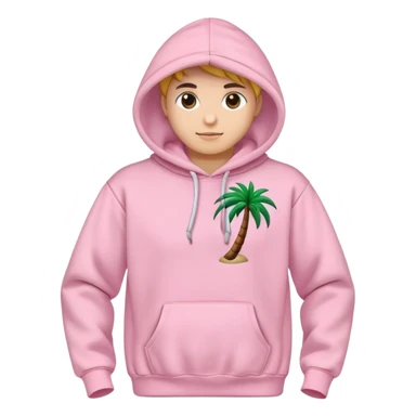 Pink palm puff hoodie sticker