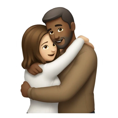 Man hug brown-haired woman  sticker