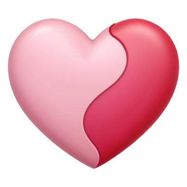 one pink heart  and one red heart emoji with subtle sakura petal texture sticker