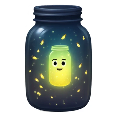 A glowing jar filled with fireflies sticker