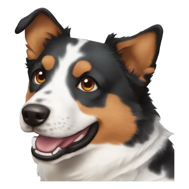 brown eyes dog blue heeler smile sticker