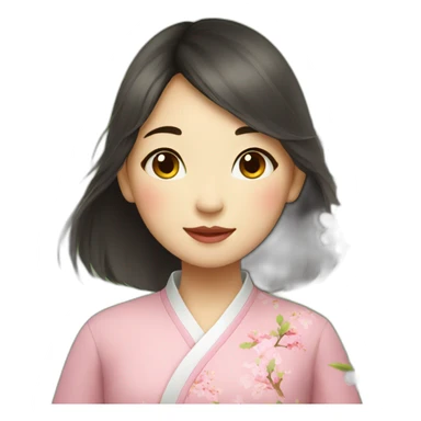 A Chinese girl with the warmth of spring sticker