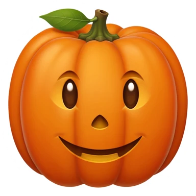 Flat emoji-style persimmon, smooth spherical shape, glossy surface, bright warm orange color, distinct dried brown leafy calyx on top, no side grooves, no ridges, not pumpkin-like, minimal detail, clean vector, iOS emoji style lighting. sticker
