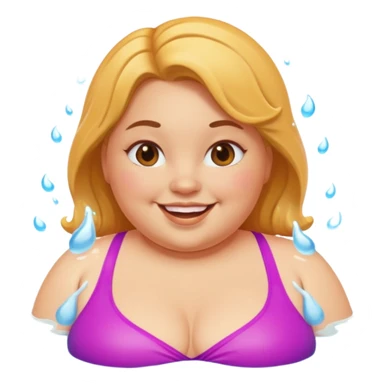 Fat girl in pool  sticker