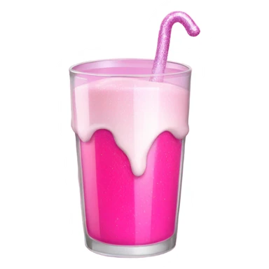 Hot pink glass of milk with glitter  sticker