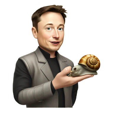 Elon musk with a snail sticker